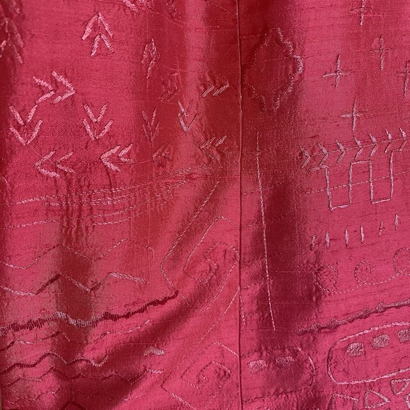 Coldwater Creek Jacket Womens 2X Pink Silk Geometric Embroidered Open Front Boho - Picture 8 of 16